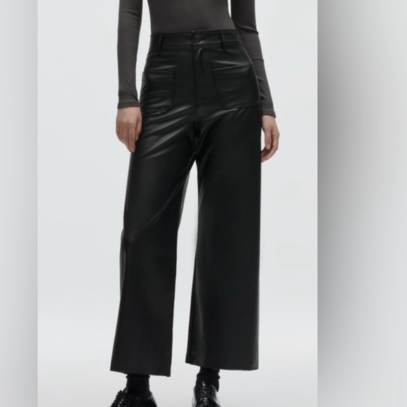 Zara The Marine Straight Faux Leather Pants US Size O - Picture 3 of 9